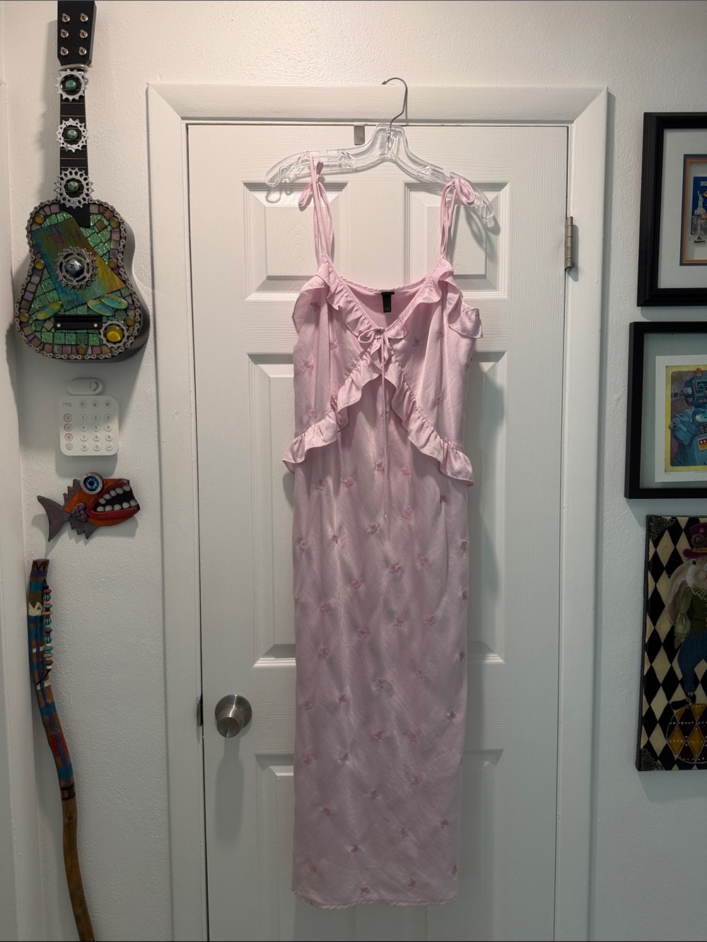 wild fable Light Pink Ruffle Maxi Dress